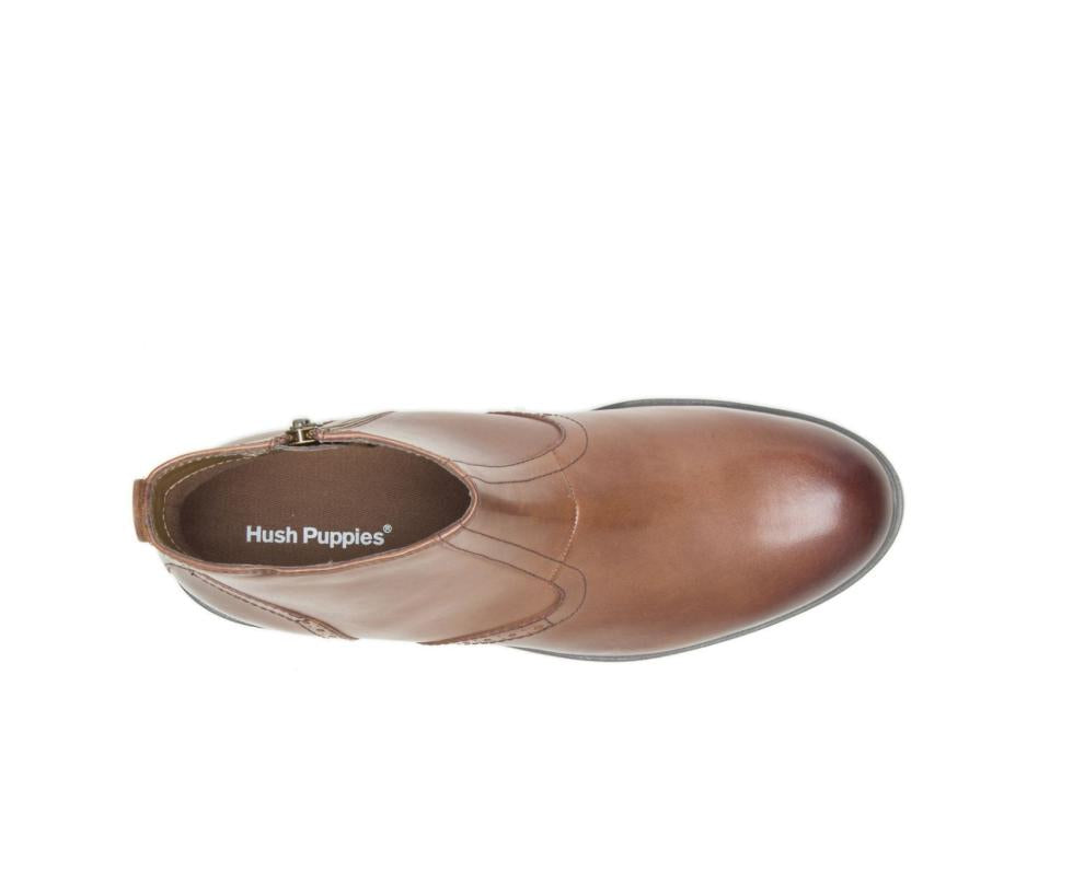 Hush Puppies Shepsky Zip Boot Brown Leather | Men Boots