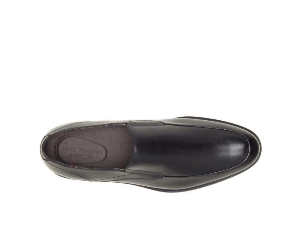 Hush Puppies Turner Mt Slip-On Black Wp Leather | Men Slip-Ons