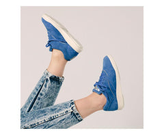 Hush Puppies Upbeat Sky Blue Suede | Women Sneakers