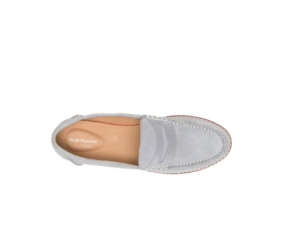 Hush Puppies Wren Loafer Frost Grey Suede | Women Flats &amp; Slip-Ons