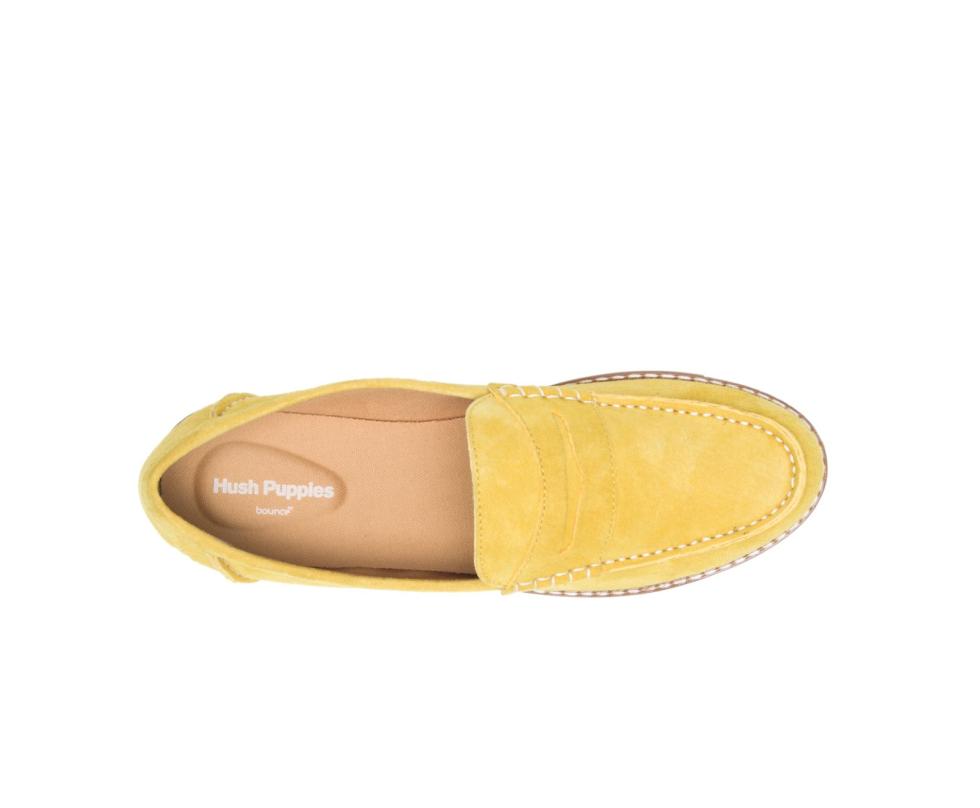 Hush Puppies Wren Loafer Lemon Curry Suede | Women Flats &amp; Slip-Ons