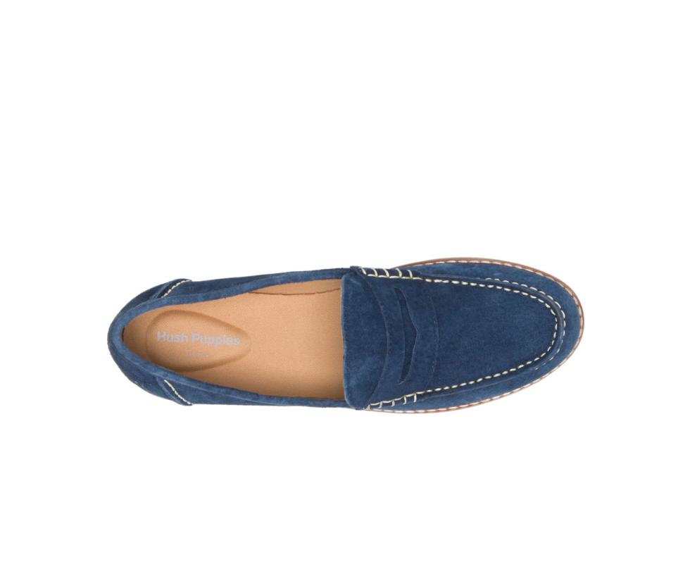 Hush Puppies Wren Loafer Navy Suede | Women Flats &amp; Slip-Ons