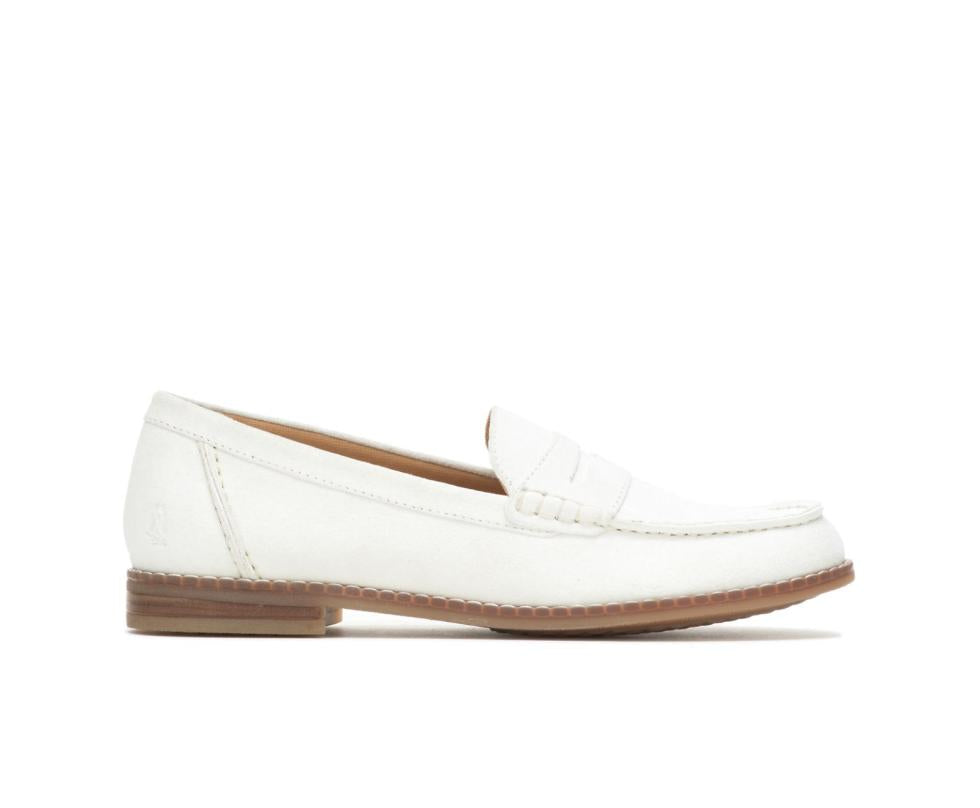 Hush Puppies Wren Loafer White Suede | Women Flats &amp; Slip-Ons